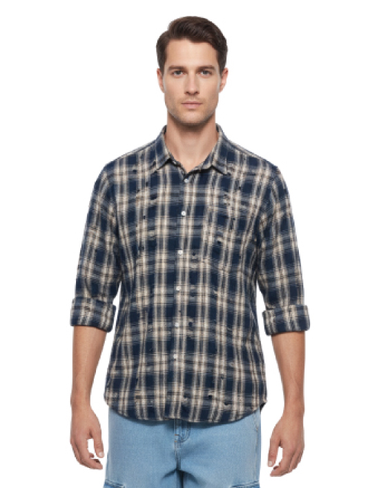 casual check shirt for men 